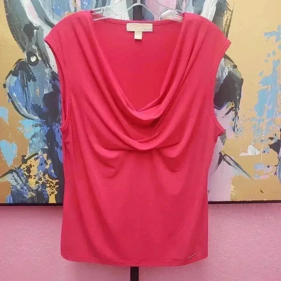 Michael Michael Kors Drape Front Fuchsia Top - Picture 1 of 4